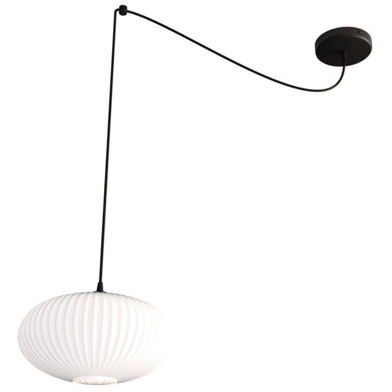 Suspension Origo, Métal, Plastique, Noir, 200x200x200 cm