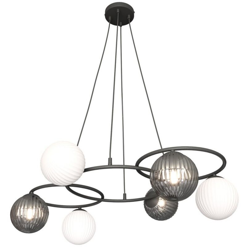 Epikasa - Suspension Libra, Métal, Plastique, Noir, 88x88x140 cm