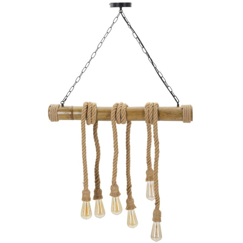 Suspension MF74, Bambou, Corde, Marron, 80x15x120 cm