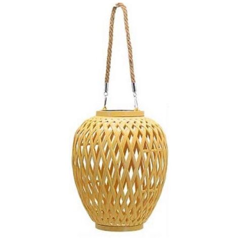 Suspension miniature en rotin tressé - Lampe de plafond en osier A--