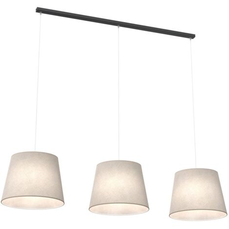 Suspension minimaliste beige 3 abat-jours E27 Epoca
