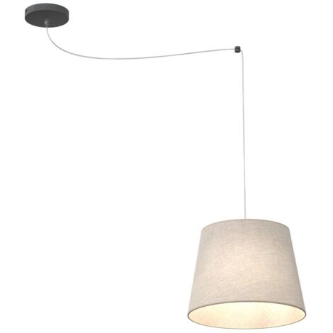 Suspension minimaliste beige abat-jour E27 15W Ascot Emibig