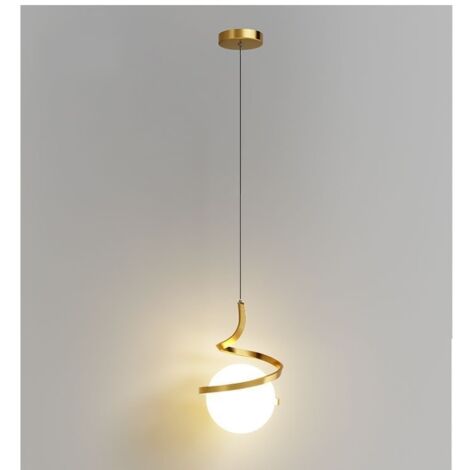 Suspension minimaliste de style scandinave,luminaire décoratif moderne,suspension en forme de sphère spiralée,pour le salon(lumière tricolore)