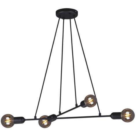 Suspension minimaliste noire 4xE27 Kaja Sitya K-4380