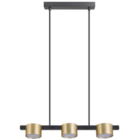 Suspension Mirella 3 spots or/noir GX53 LED 4000K Polux