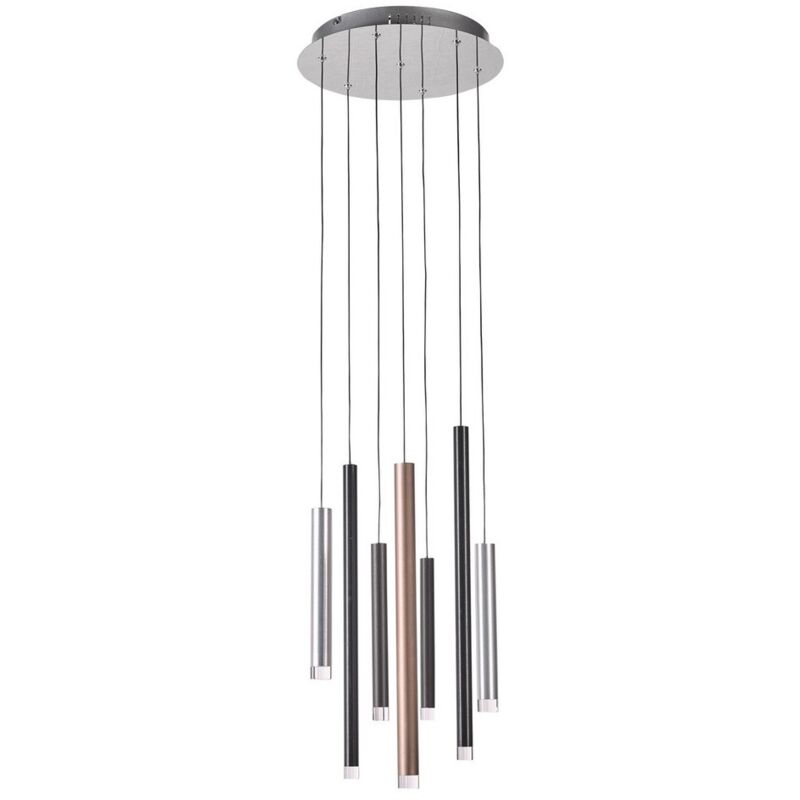 Italux - Reyna - Luminaire suspendu moderne à led Chrome, blanc chaud 3000K 2553lm dimmable