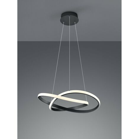 Suspensión Moderna Curso Antracita Negro Led Regulable 27W Ø60 cm Trio Iluminación
