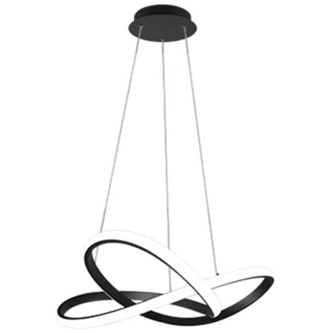 Suspensión Moderna Curso Negro Led Dimmer 27W Ø60 cm Trio Iluminación