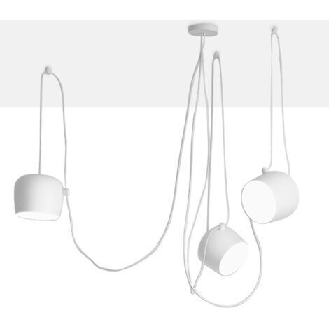 BARCELONA LED Suspension moderne à 3 lampes "Blus" - E27 - Blanc