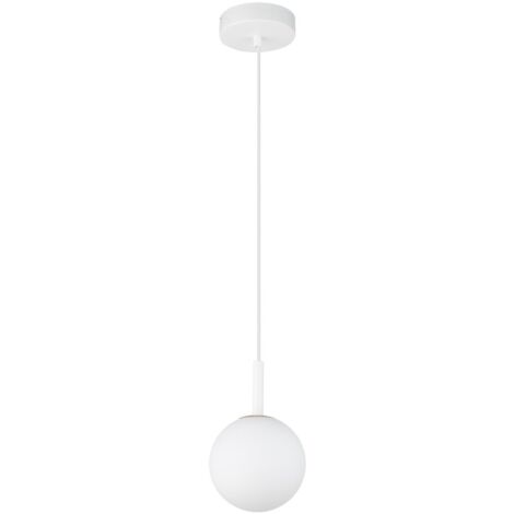 Suspension moderne blanche verre Ø14 Gama G9 12W Sigma