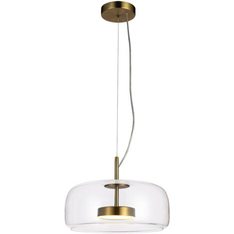 Suspension moderne dorée verre Ø33 LED 10W Caste Italux