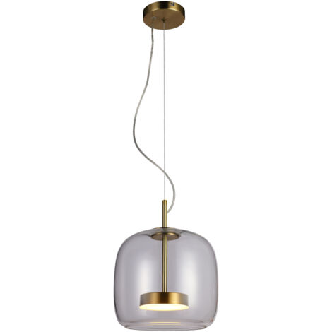 Suspension moderne dorée verre clair Ø26 LED10W Italux