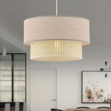 Suspension moderne - double abat-jour sable ZURICH