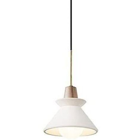 Suspension moderne E27, mini suspension en béton, lampe suspendue industrielle en ciment, décoration intérieure, suspension de cuisine nordique pour salle à manger, bar, salon (blanc, 20 cm, lumière b