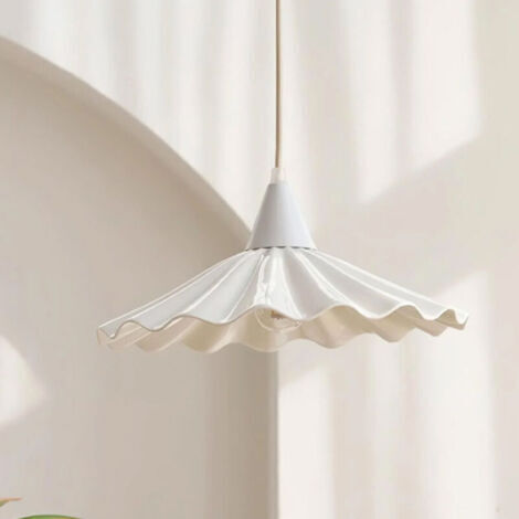 Suspension Moderne Feuille de Lotus Plissée - Guirlande Lumineuse Réglable, 120 cm (Douille E27) - pour Bars, Salons et Chambres - Lumière Blanche