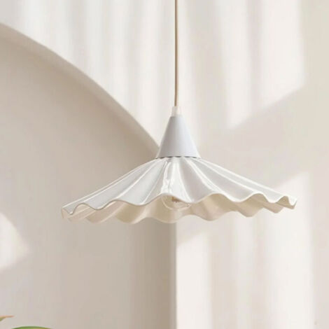 Suspension Moderne Feuille de Lotus Plissée - Guirlande Lumineuse Réglable, 120 cm (Douille E27) - pour Bars, Salons et Chambres - Lumière Blanche