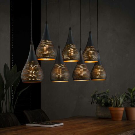 Suspension moderne goutte 7 lampes ajourées RALF