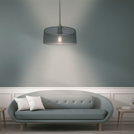 SUSPENSION MODERNE METAL GRIS PERFORE - GRIS