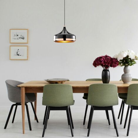 Suspension moderne noire et cuivre forme évasée SILE