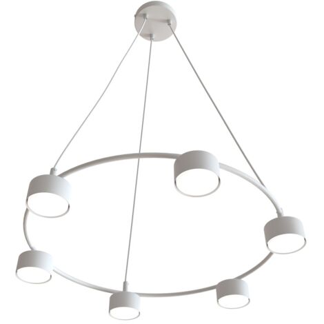 Suspension moderne réglable 6 spots blanc GX53 Emibig