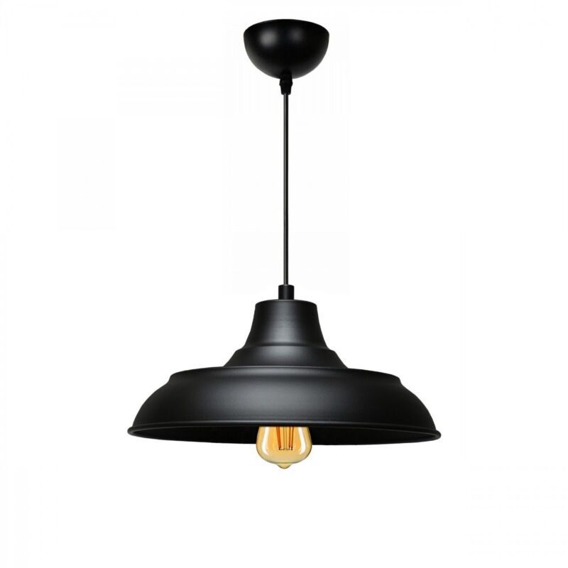 Suspension moderne style industriel vintage D25cm Peak Métal Noir Suspension moderne style industriel vintage D25cm Peak Métal Noir