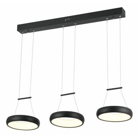 Suspension moderne Thea LED 12W 3 anneaux noire Reality