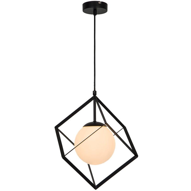 Sampa - Suspension moderne Tokyo 137cm réglable métal et verre satiné compatible led