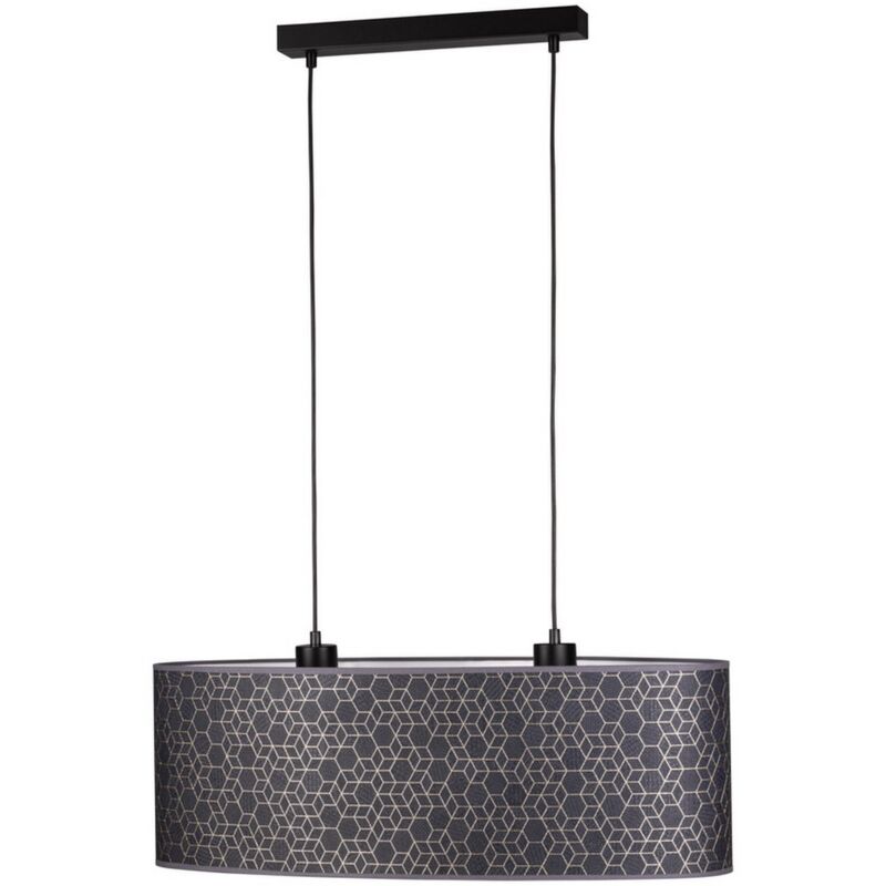 Epikasa - Suspension Mondego, Métal, Papier, Noir, Or, 24x70x118 cm