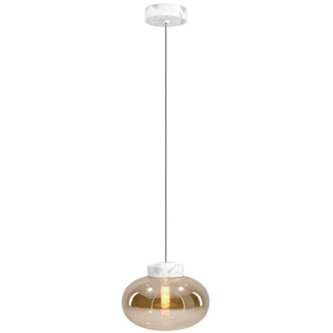 Suspension MOONSTONE Ø45 verre ambre blanc E27 Maxlight