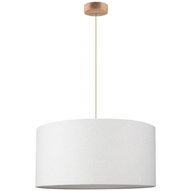 Epikasa - Suspension Mosella, Bois, Tissu, Marron, Blanc, 50x50x129 cm