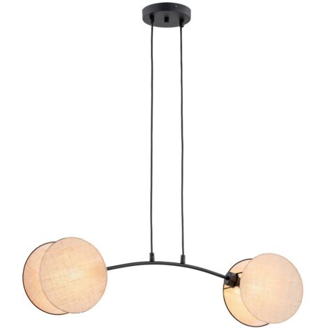 Suspension MOTIF 2 cercles réglables crème 2xE27 Emibig