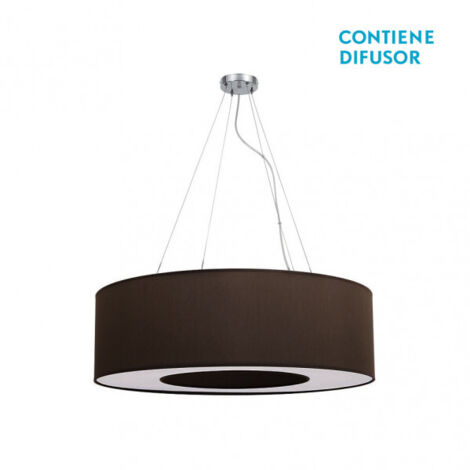 Suspension moyenne Haiti Chrome/Marron 4xE27 (40120xØ65x65cm)