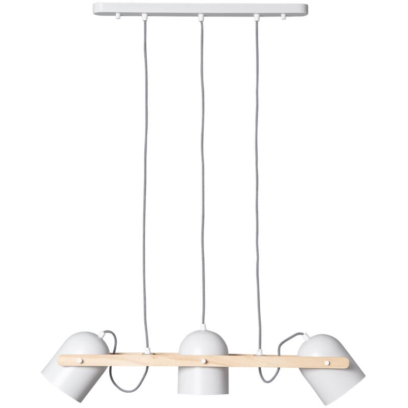 Efectoled - Suspension Métal et Bois Klarhet Blanc