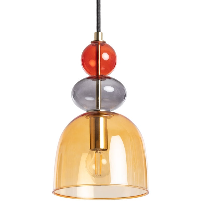 Suspension Métal et Verre Baudelaire Ambre