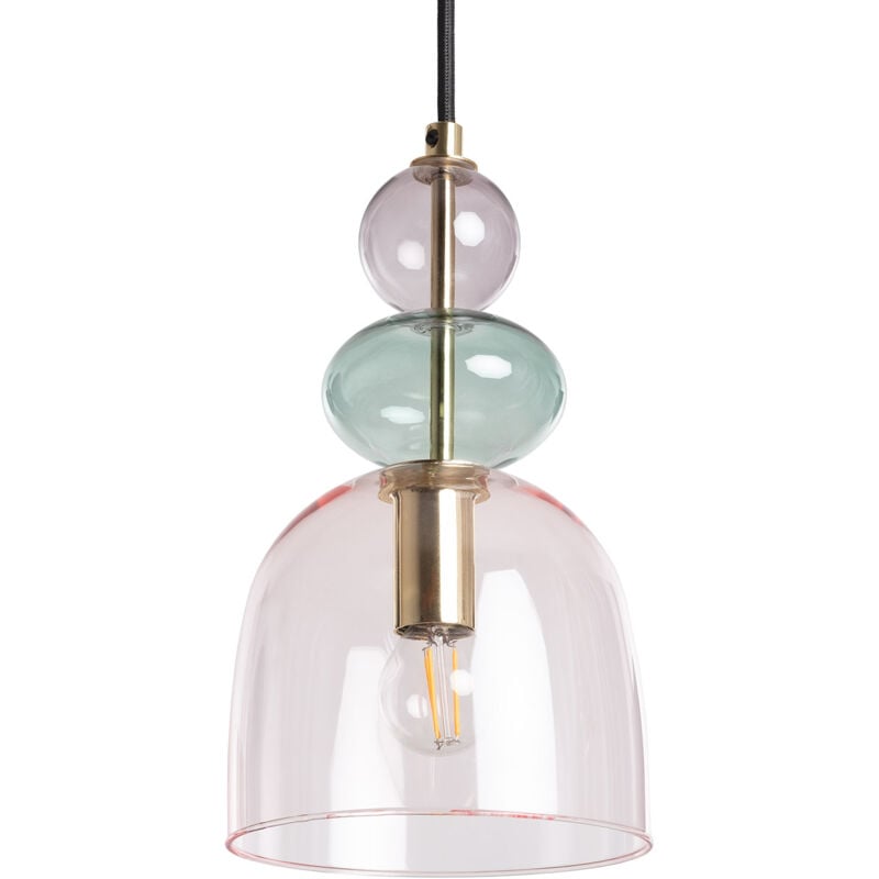 Efectoled - Suspension Métal et Verre Baudelaire Rose