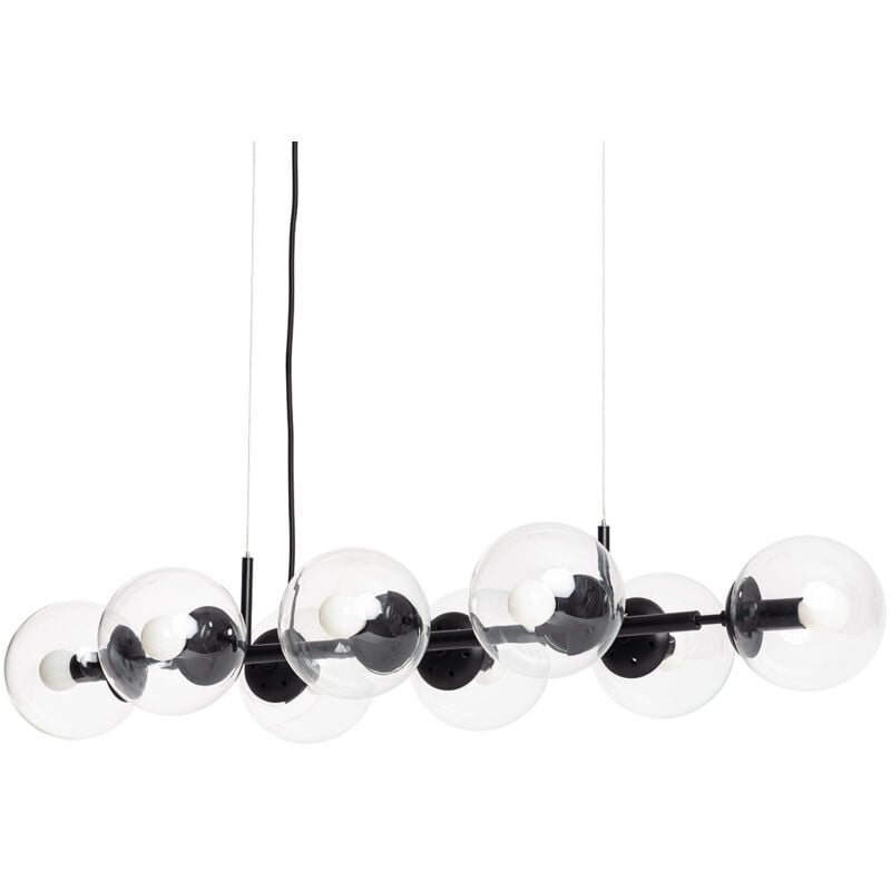 Ledkia - Suspension Métal et Verre Wassily 8 Spots Noir