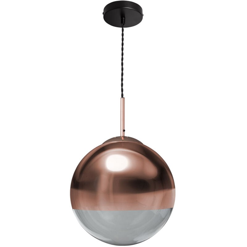 Ledkia - Suspension Métal et Verre Yelitza Or rose