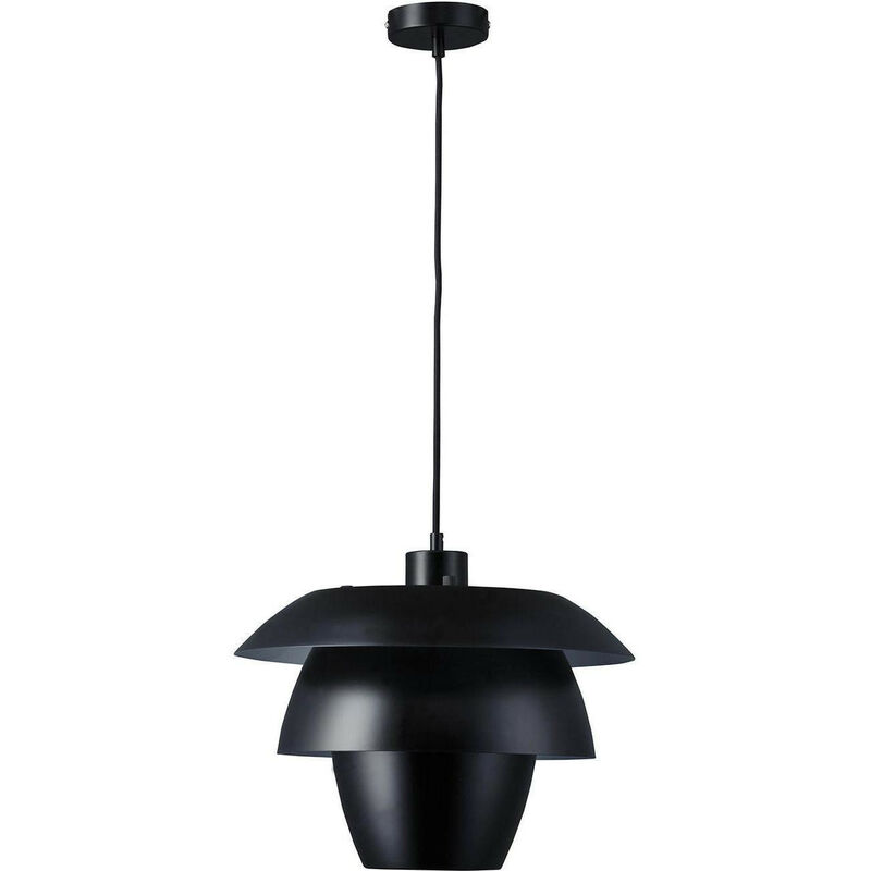 Les Tendances - Lampe suspension métal noir Ida 38 cm