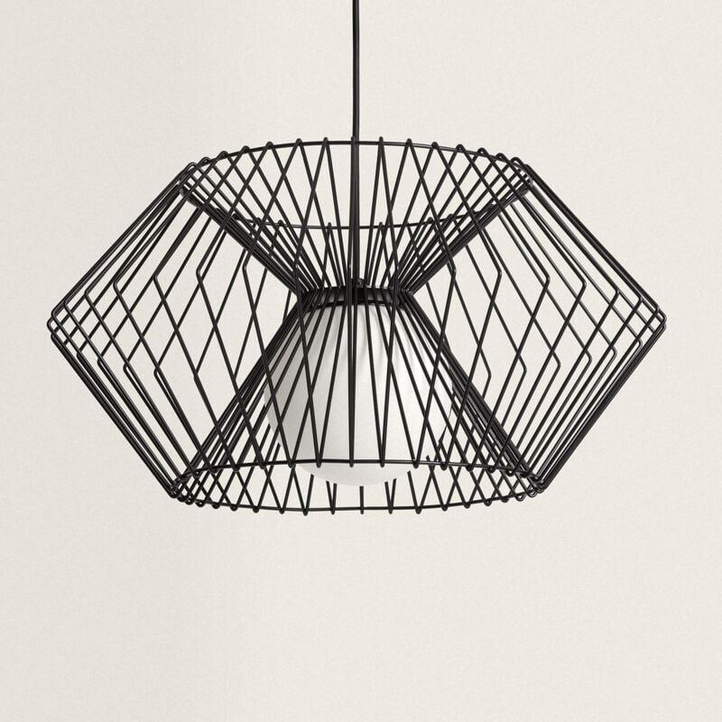 Suspension Métal Hexagone Noir