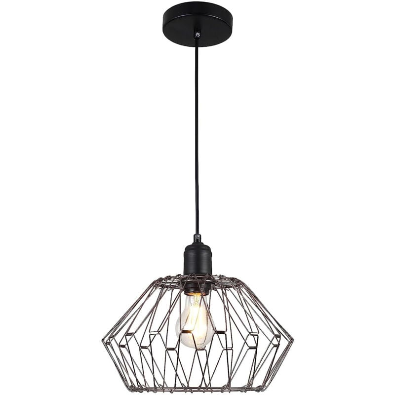 Suspension Luminaire Multiformes Noire E27 Diamètre 350mm avec Câble 1,1m réglable - Suspension d'éclairage intérieur