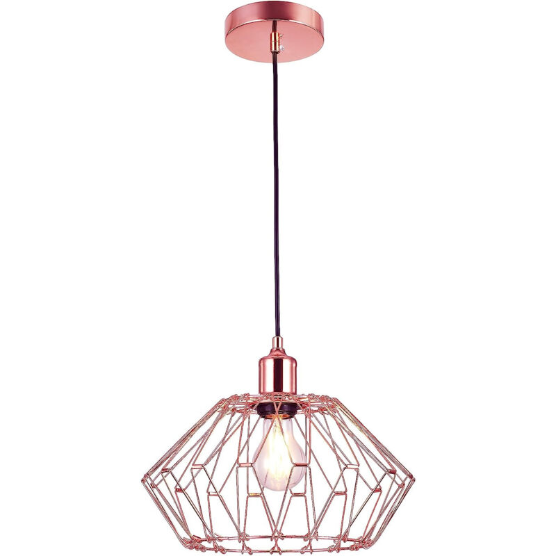 Suspension Luminaire Multiformes Rose E27 Diamètre 350mm avec Câble 1,1m réglable - Suspension d'éclairage intérieur