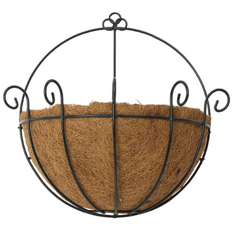 Suspension Murale en Fibre de Coco et Fer - Pot de Fleurs Décoratif pour Balcon ou Jardin (25CM, 1 Pièce)