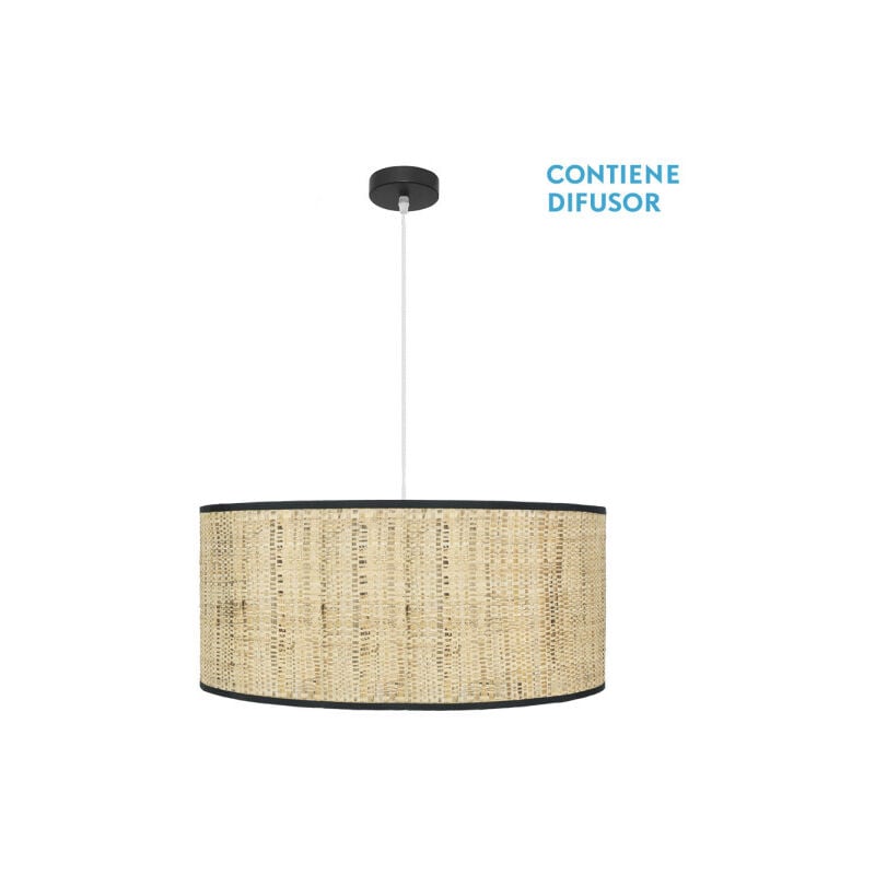 Fabrilamp - Pendentif Natasha 3xe27 Noir/tan Regx60x60 Cm
