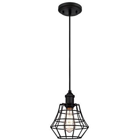 Suspension Nathan Noir mat Cage carré 1 Ampoule