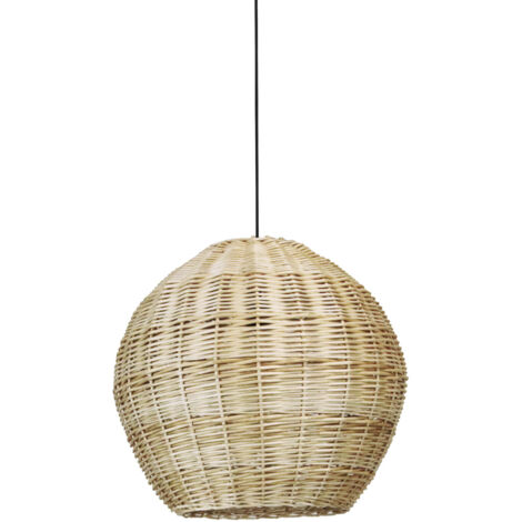 Suspensión NATURAL Medium E27 15W Mimbre claro Negro
