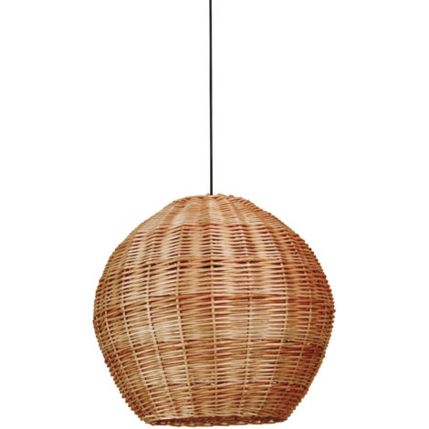 Suspensión NATURAL Medium E27 15W Mimbre oscuro Negro