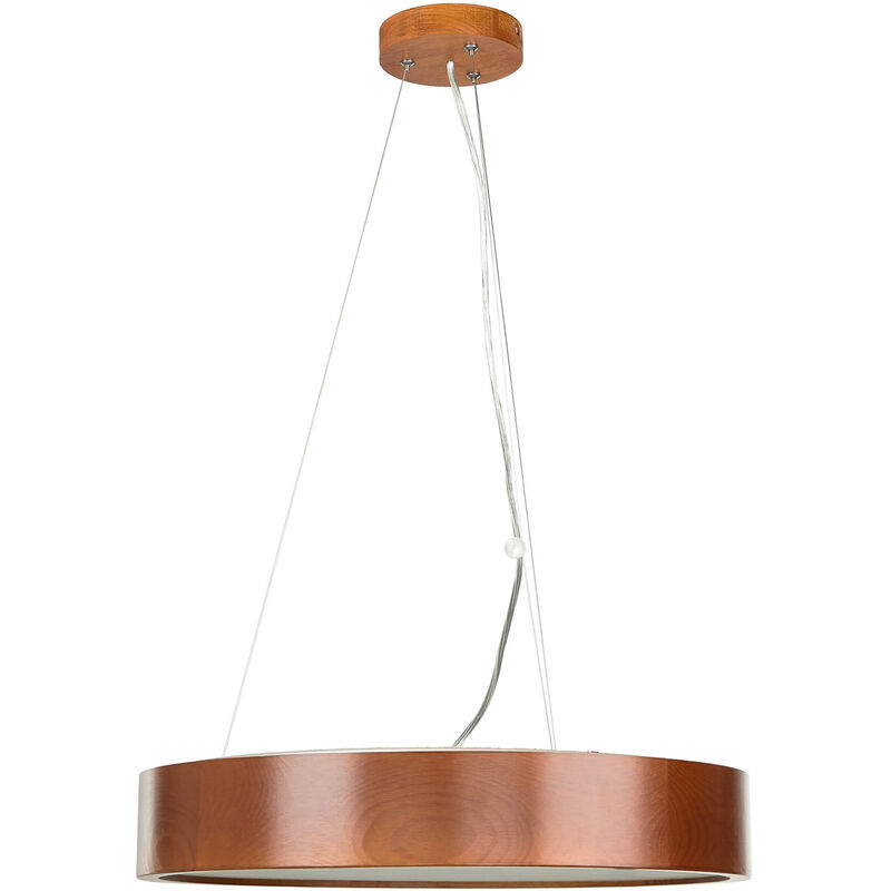 Licht-erlebnisse - Suspension Nature Bronze Bois rond ø 47 cm Moderne E27 Suspension Salon