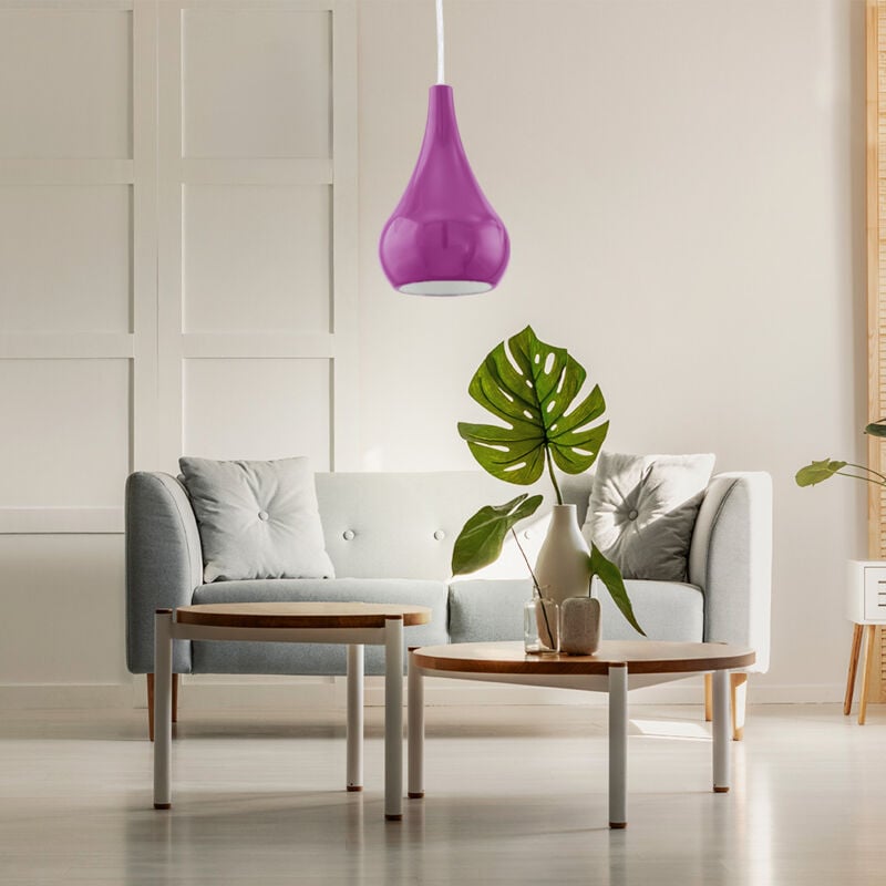 Lampe suspendue design pendule salon planchers de plafond violet éclairage Eglo 92945