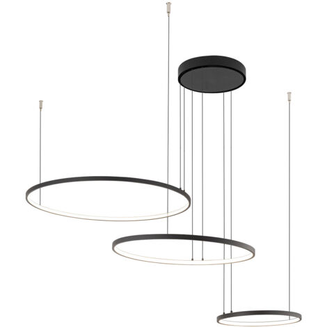 Suspension noire 3 anneaux LED 3000K Nowodvorski 10817