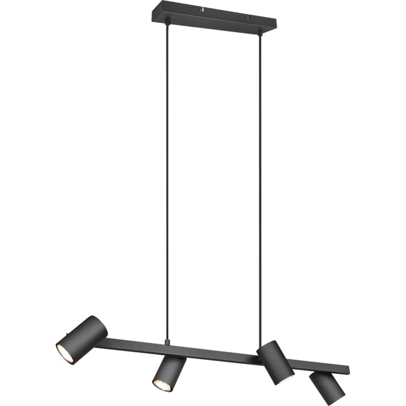 Suspension Noire 4 Spots GU10 Orientables Marley Trio Lighting Suspension Noire 4 Spots GU10 Orientables Marley Trio Lighting